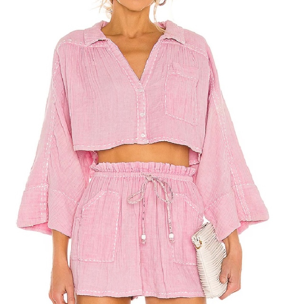 Free People Elora Set in Bubblegum Pink, Size Large